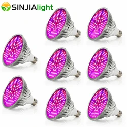8pcs 100W LED Grow Lights Full Spectrum 150LEDs Plant Lamp Bulbs for Plants Aquarium Hydroponics Flowers Garden Vegs Greenhouse