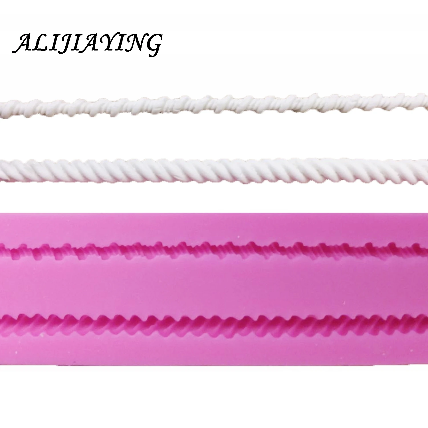 1Pcs DIY Long Rope 3D Cake Border Silicone Mold Fondant Cake Decorating Tools Cake border lace Gumpaste Chocolate Moulds D0154 image 3