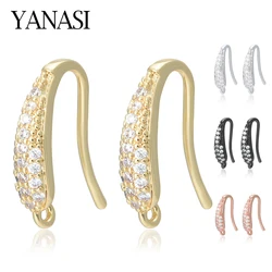 NEW  Earrings Hook Brass Copper with Zircon Gold Color Accessories for Jewelry Making Handmade DIY Jewellery Wholesale