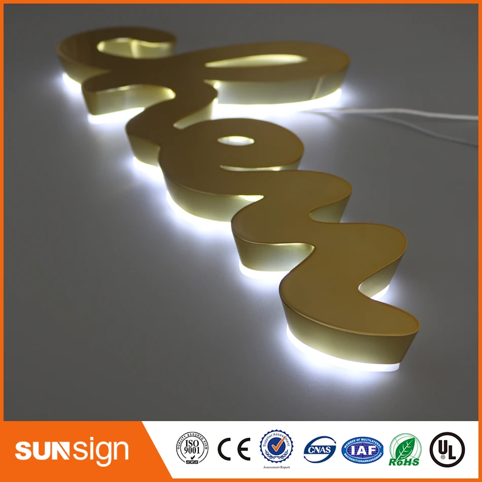 Sunsign impermeable LED halo iluminación acrílico letra del alfabeto de luz led