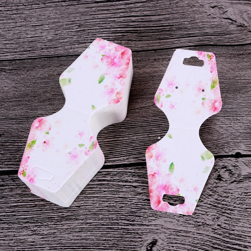 وصل جديد 100 قطعة 4.5x10.8 سنتيمتر ورقة ملونة بطاقات الطباعة مجوهرات قلادة سوار علامة تعليق بطاقات عرض مجوهرات ملصق