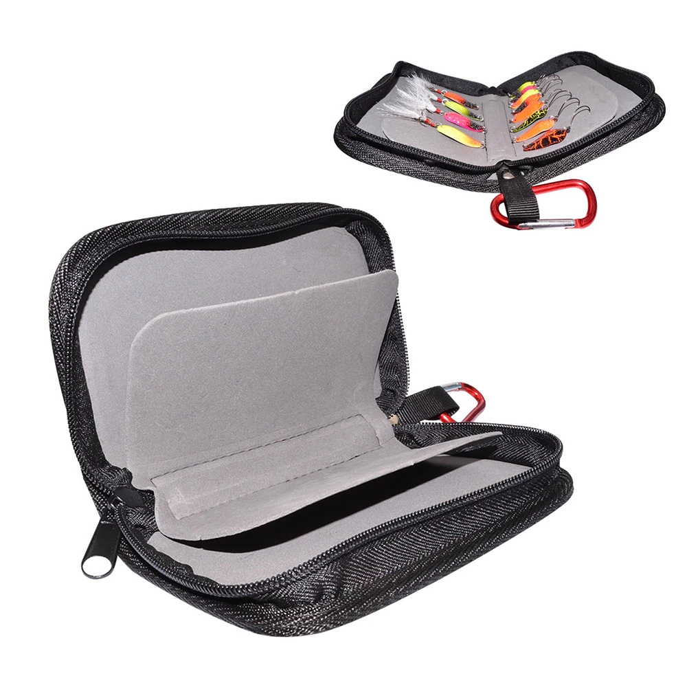 Fishing Bag Lure Bags Black Spoon 15cm*10cm*3.7cm Oxford Canvas Spoon Portable Waterproof Tackle Fishing Reel Bag Accessories