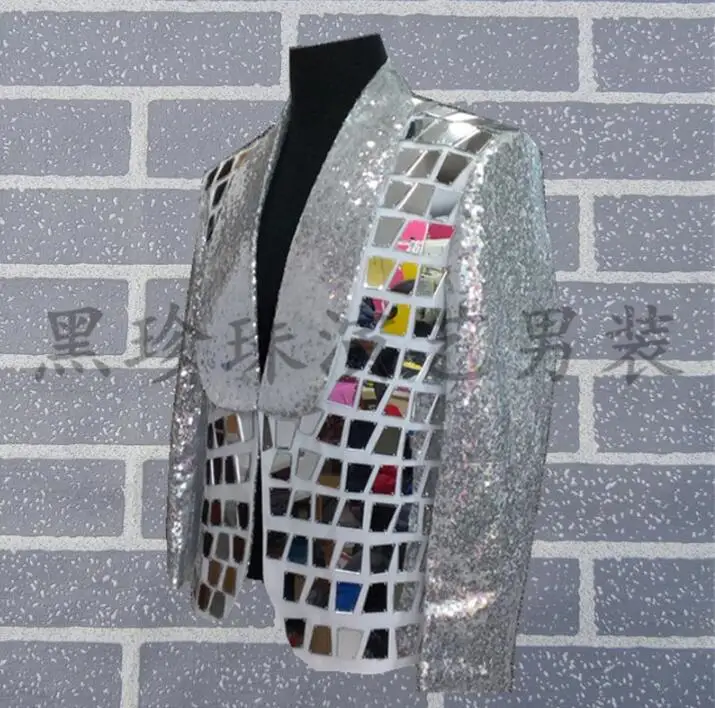 White Men Suits Designs Masculino Homme Terno Stage Costumes For Singers Men Sequin Blazer Dance Clothes Star Style Dress Punk