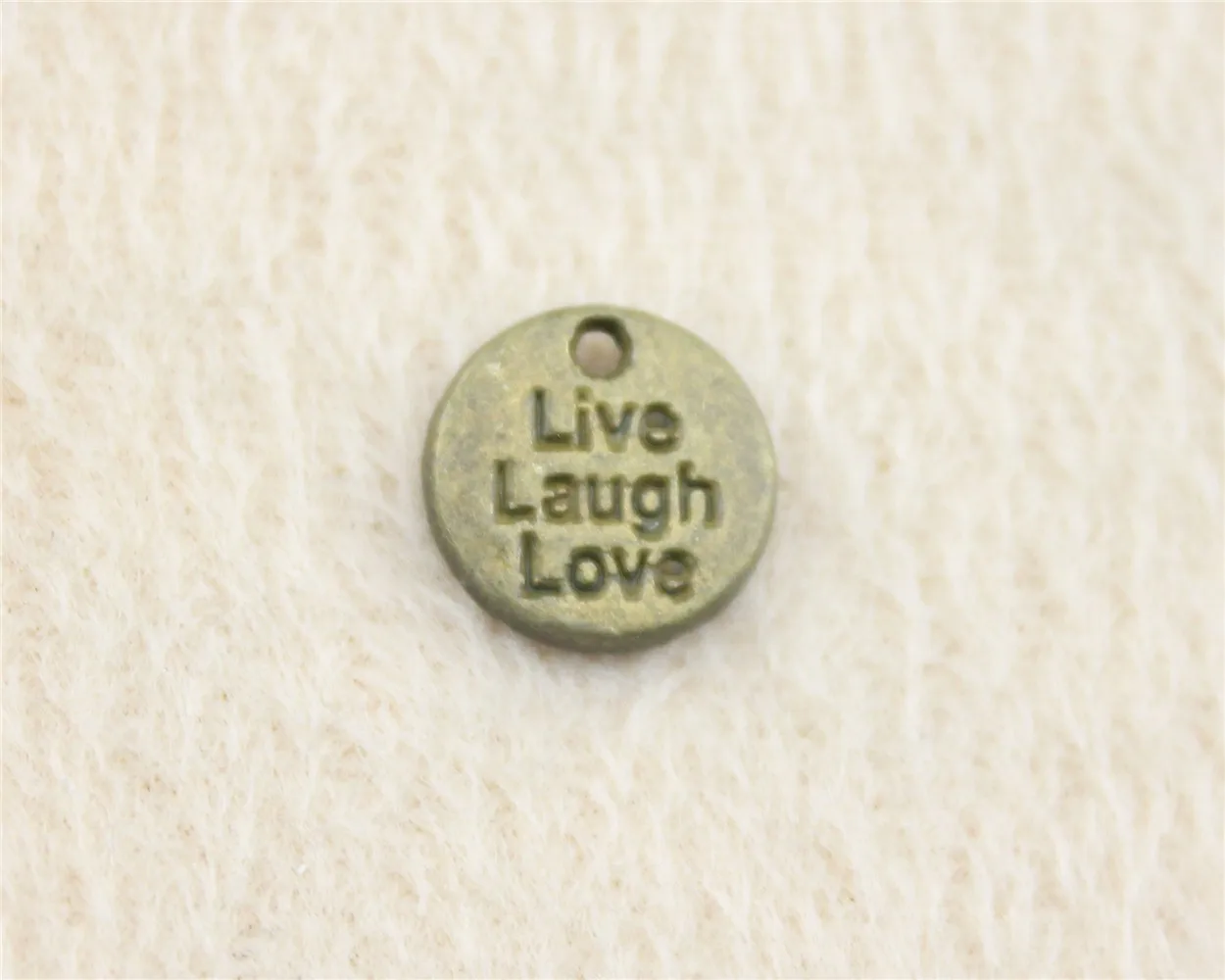 

80 шт./лот 12 мм старинная бронза живой Смех Любовь Подвески DIY ювелирные изделия для браслета ожерелья серьги