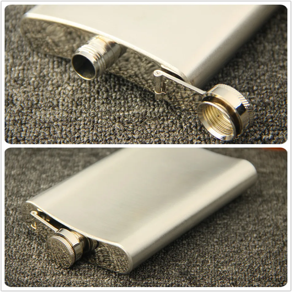 شخصية عالية الجودة من قارورة الورك الفولاذ المقاوم للصدأ 6oz-12oz مع صندوق أسود للبيع بالتجزئة ، هدية العريس ، هدية العريس ، أفضل رجل هدية