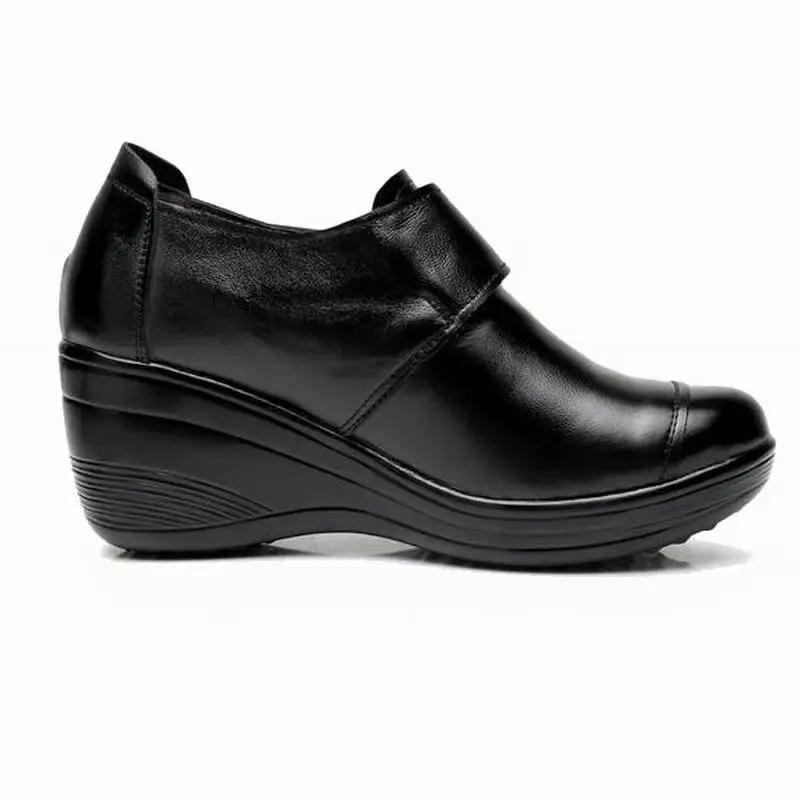 Gktinoo sapatos de plataforma femininos com salto alto e dedo do pé redondo, couro genuíno, casual, primavera e outono, 2024