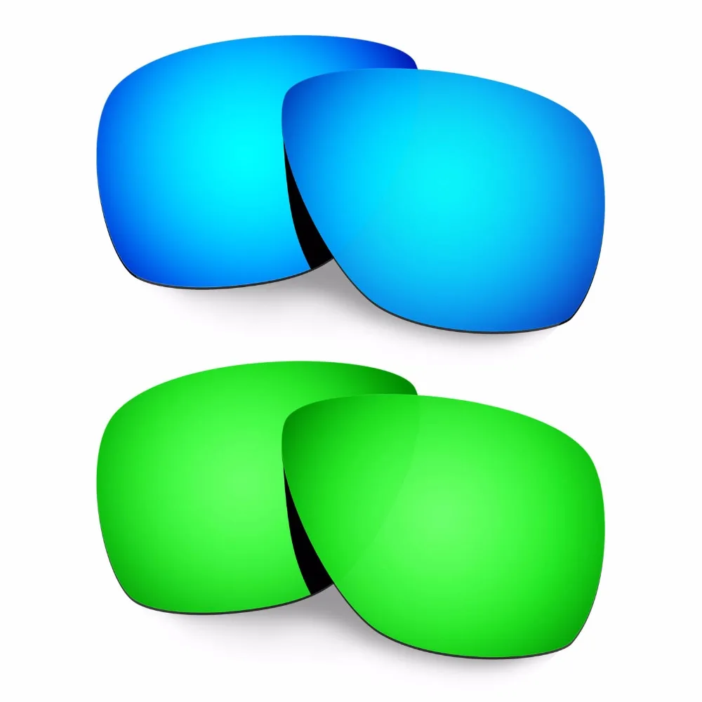 

HKUCO For Breadbox Sunglasses Polarized Replacement Polarized Lenses- Blue/Green 2 Pairs