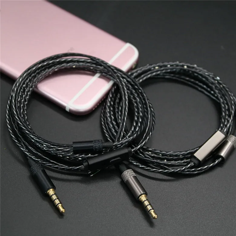 diy earphone wire with mic 18core cable 2PCS