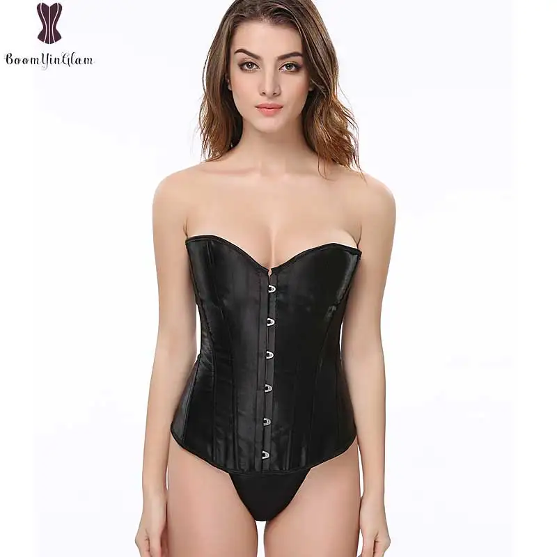 Wholesale Corset Overbust Corsets Women Satin Korset Simple Elegant Bustier Plus Size 6XL Outfit Gorset Solid Boned Corselet