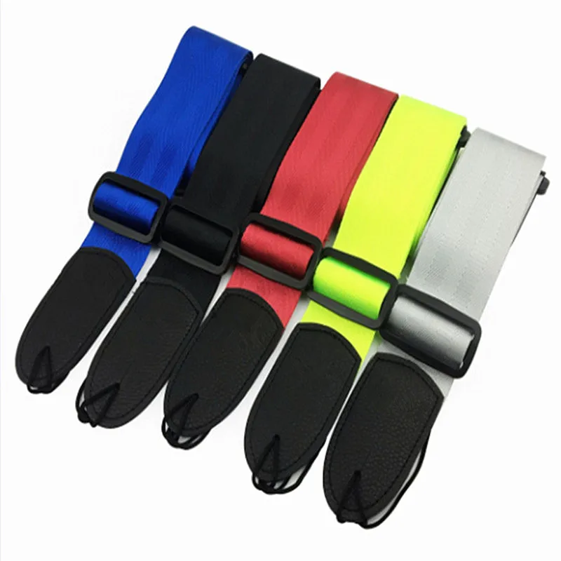 Akustische Gitarre Strap Leder Einstellbare Schwarz Rot Blau Strap Für Elektrische Gitarre Gürtel Strap Zubehör Musical Instruments