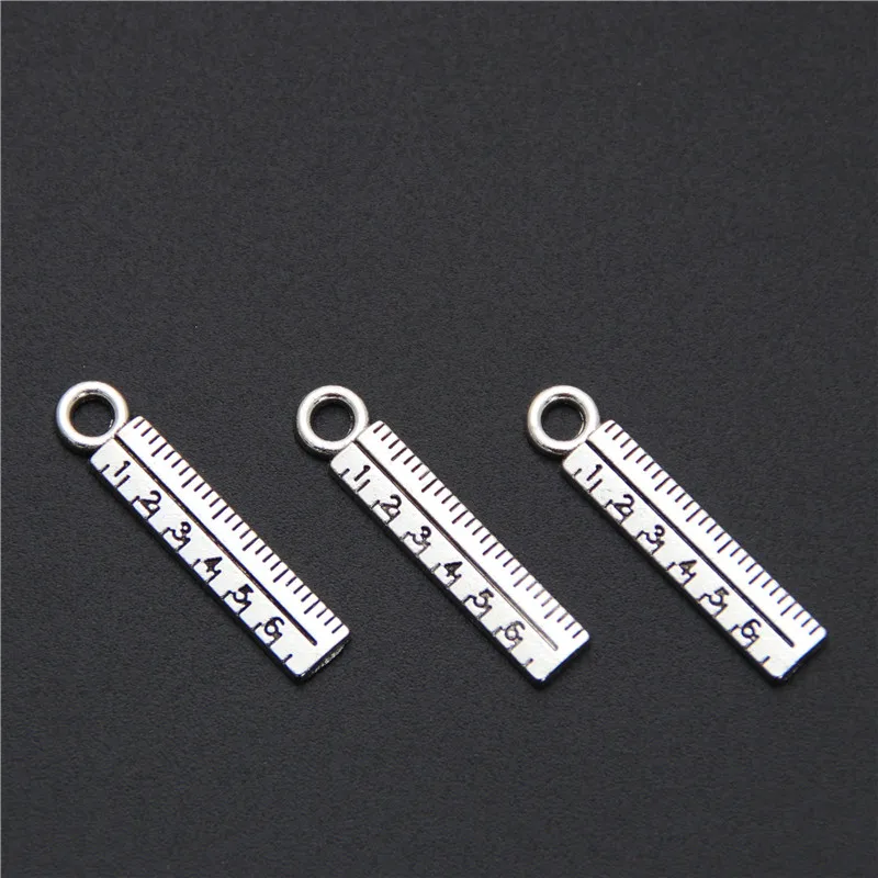 50pcs  Silver Color Math Teacher Ruler Charms Alloy Metal Pendants Wholesale Factory Supplier A577