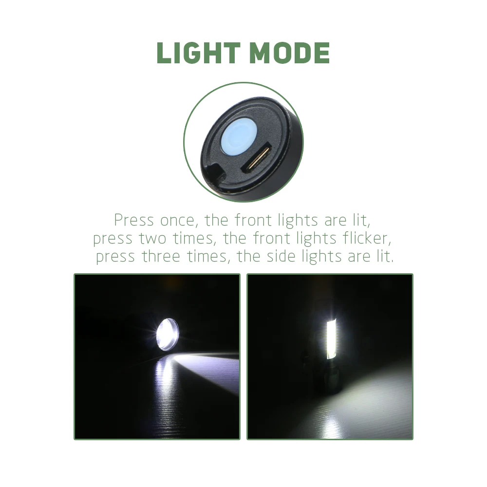 USB Handy ที่มีประสิทธิภาพ COB LED ไฟฉายชาร์จไฟฉาย USB แม่เหล็กแสงแฟลช Camping โคมไฟ