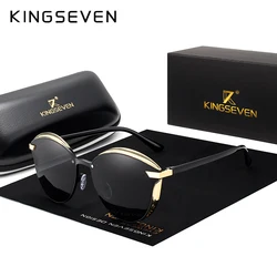 KINGSEVEN New In Design Cat Eye Sunglasses Women polarized Luxury Alloy Frame+TR90 Sun Glasses Fashion Retro Oculos De Sol Gafas