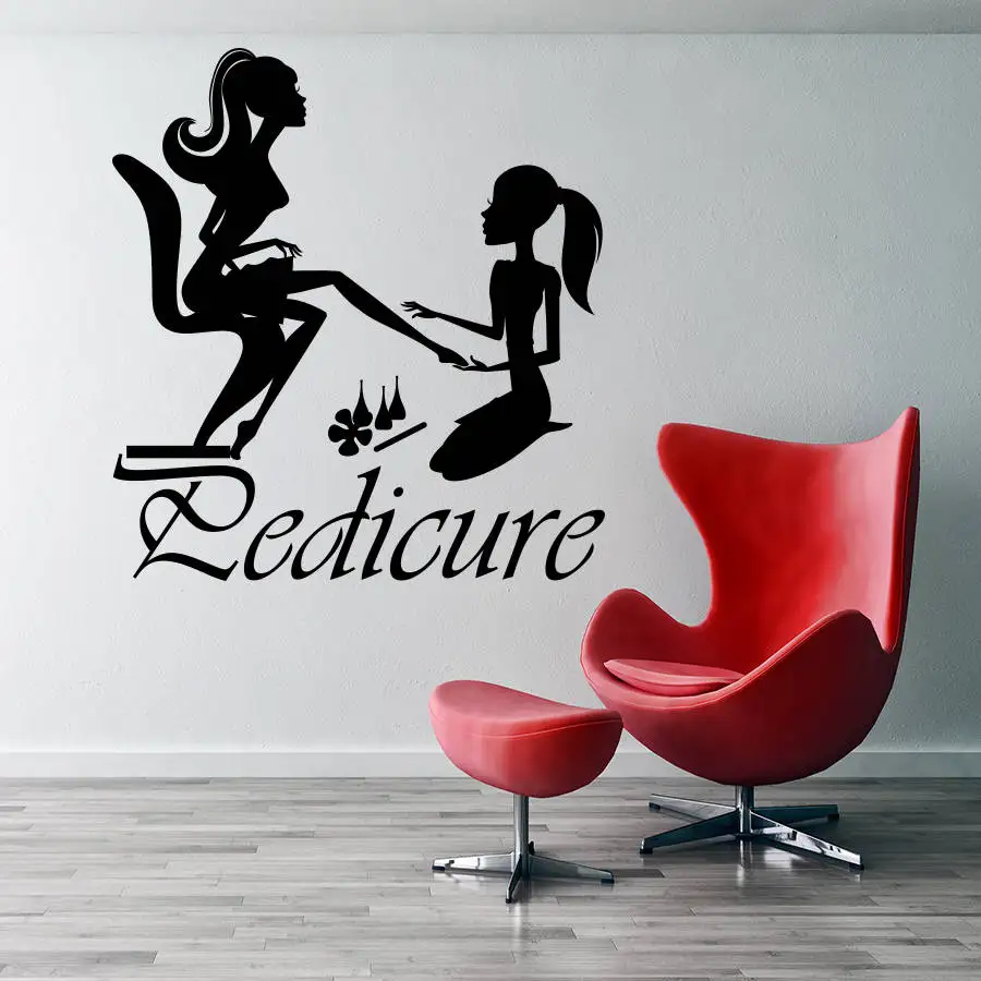 Pedicure Manicurist Wall Sticker Day Spa Studio Decoration Nails Art Pedicure Vinyl Wall Decal Manicure Salon Decoration AZ323