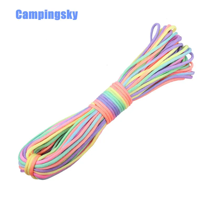 CAMPINGSKY Regenbogen Paracord Seil 550 Nylon Fallschirm-schnur Lanyard Outdoor Klettern Camping Werkzeug