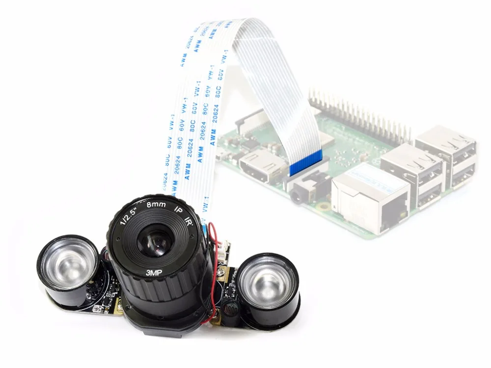 

RPi IR-CUT Camera (B), Better Image in Both Day and Night,Embedded IR-CUT, Supports Night Vision, Type B