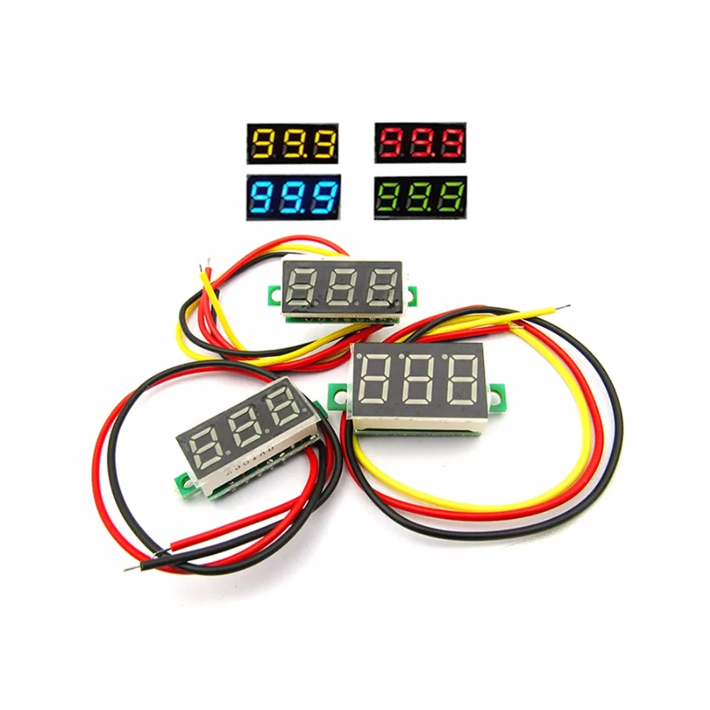 Voltmètre numérique 0.28 "3 bits 3 cc, outils électriques, haute précision, connexion durable, accessoires d'équipement électronique, rouge, 1 pièce