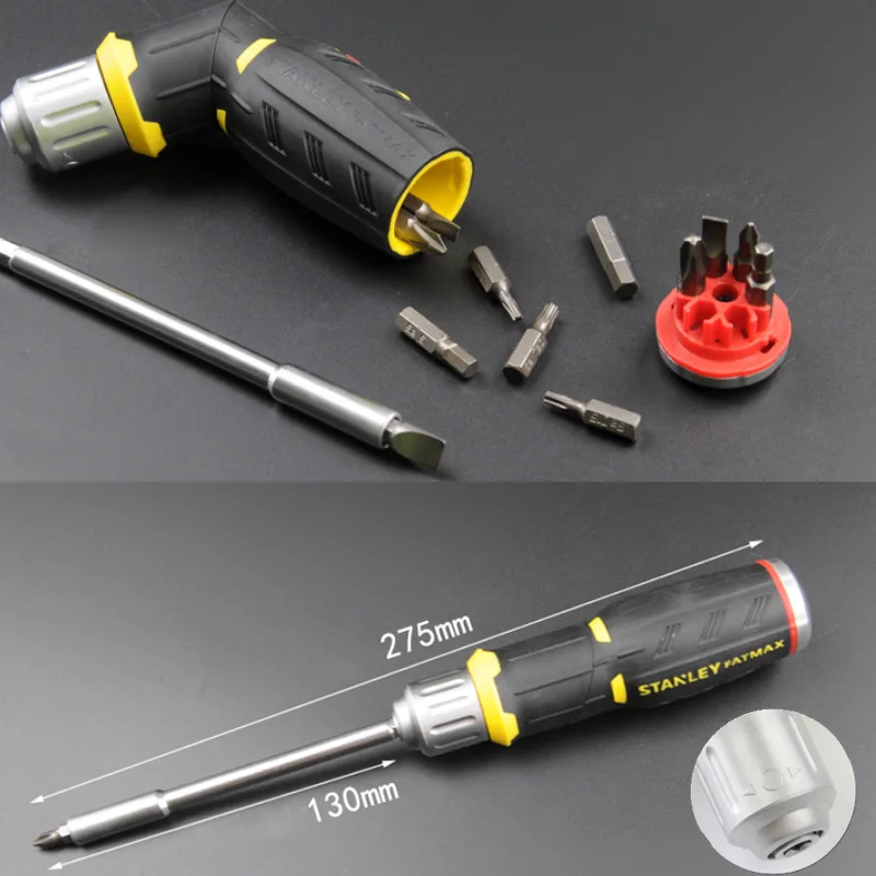 Imagem -02 - Stanley-pistola Multi-bit Chave de Fenda 90 Graus Chaves de Fenda Kit Utilitário Universal Suporte Eletricista 13 em 1