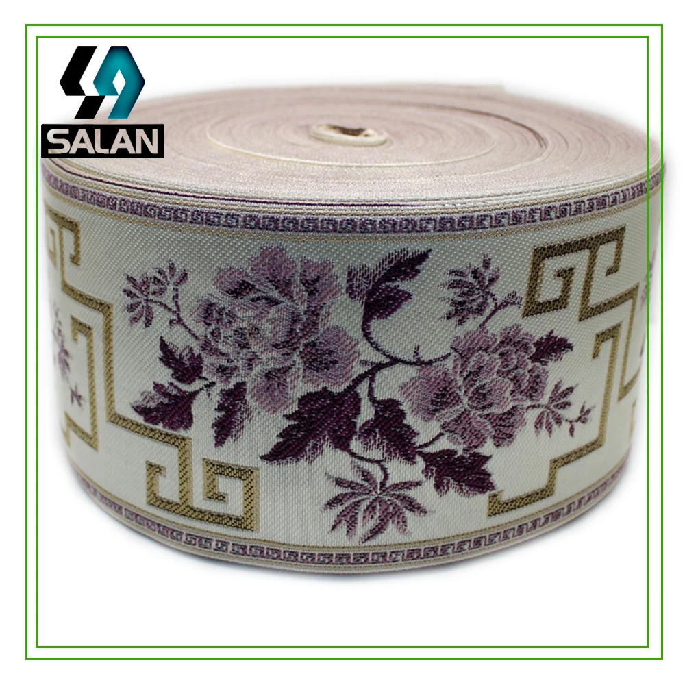 Factory direct supply national wind jacquard ribbon cotton embroidery lace retro curtains decorative edge decoration