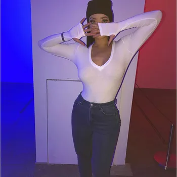 5 colori A Manica Lunga Sexy Della Tuta Delle Donne Ha Lavor...