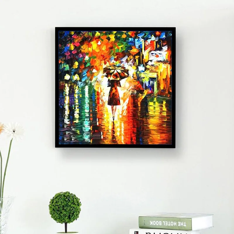 Home Scenery Rainy Days 5D Diamond Painting Cross Ctitch Kit Wall Sticker Mosaic Diamond Embroidery Painting KBL