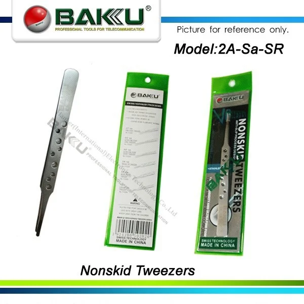 BK 2A-Sa (SR) Ultra Rigid Pointy Tip Tweezer,Nonskid  Non-magnetic Stainless Teel,Ideal For Magnetism-sensitive Components