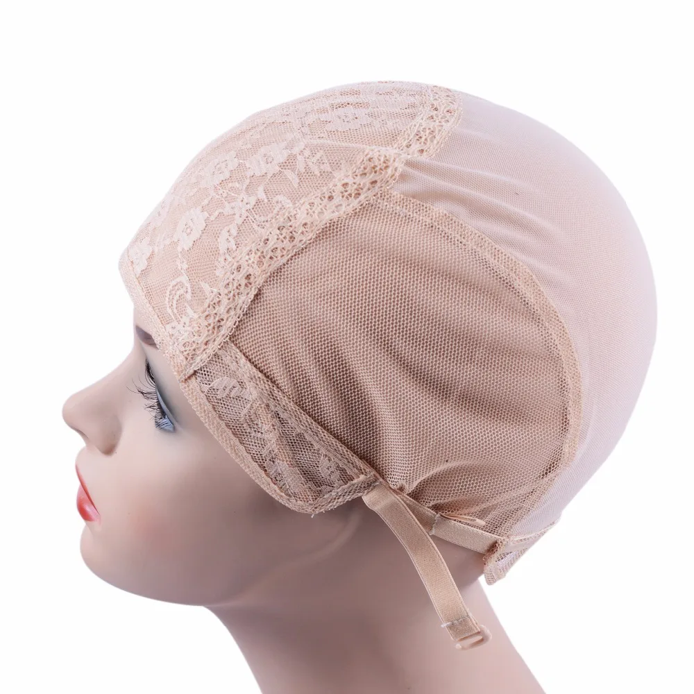 Bonnet de perruque blonde pour perruques exécutives avec sangle réglable à l'arrière, bonnet de tissage, casquettes sans colle, filet à cheveux de bonne qualité