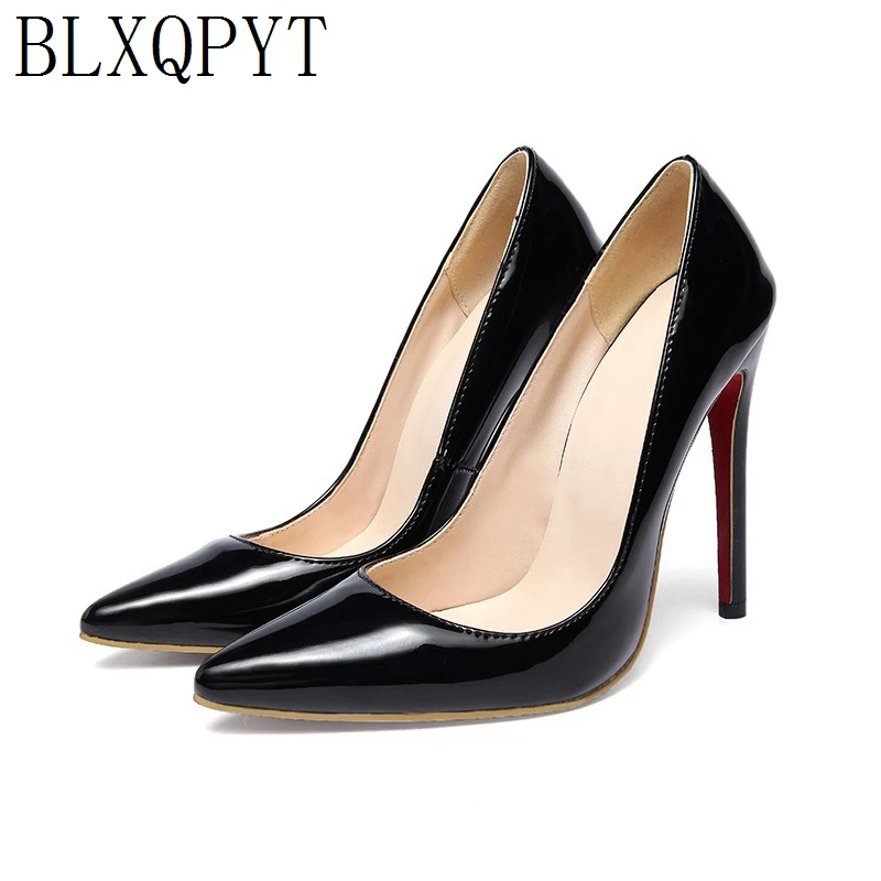 BLXQPYT Super Size 34-52 Patent Leather Pumps Fashion Office Women Sexy High Heels(12cm) Women\'s Wedding Shoes woman Party 115