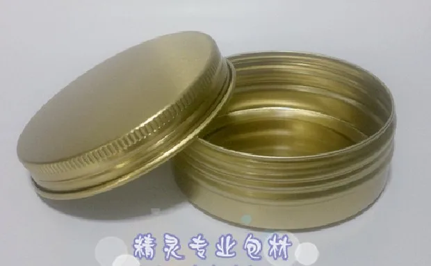 

wholesale 60g Aluminum Cosmetic Jar Container Screw Thread 100pcs/lot Golden 60ml Makeup Container Factory Wholesale