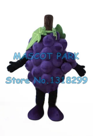 

Fresh Purple Grape Mascot Costume with Leaves adult size cartoon grape theme anime cosplay costumes carnival fancy dress suit