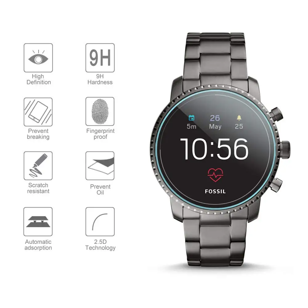 Tempered Glass Protective Film for Fossil Q Explorist HR Gen 4 Screen Protector for Q Explorist HR Smartwatch