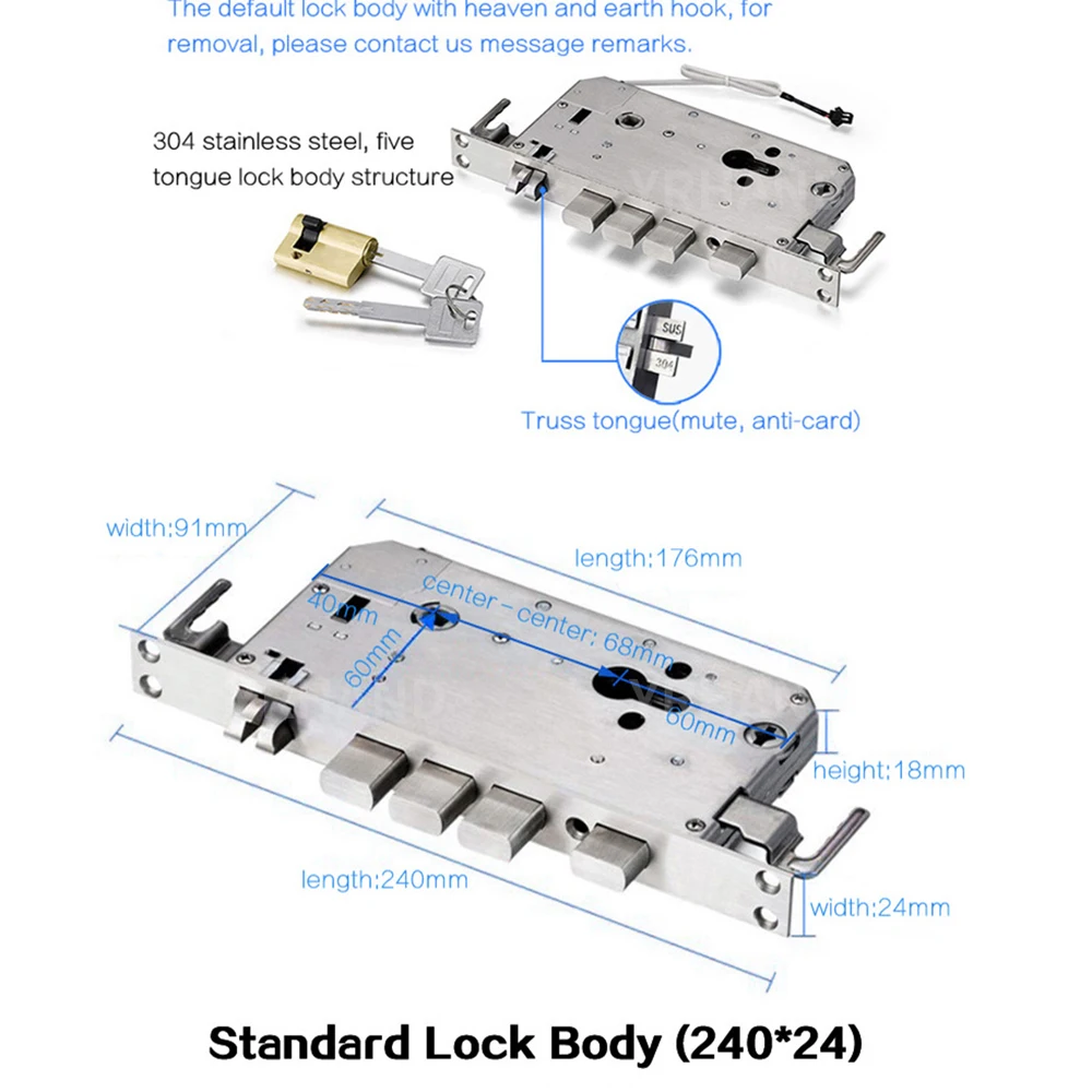 Biometric Electronic Fingerprint Door Lock Kyeless Smart Digital Safe Fingerprint, Code, Key Touch Screen Digital Password Lock