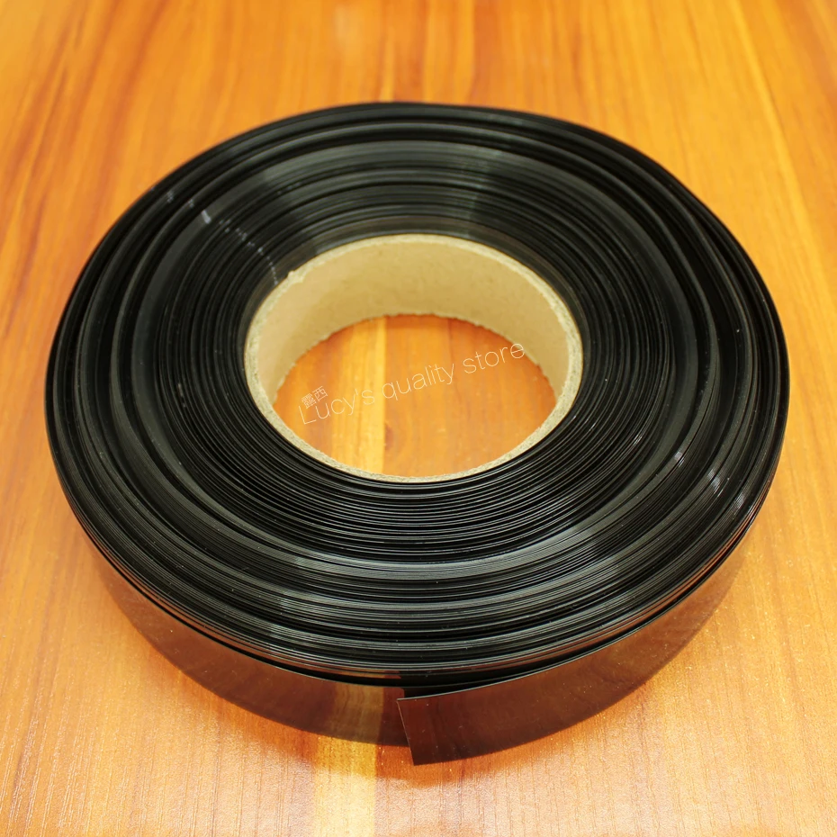 10m/lot black 18650 PVC thermal shrinkable film for PVC thermal shrinkable sleeve polymer battery of various lithium batteries