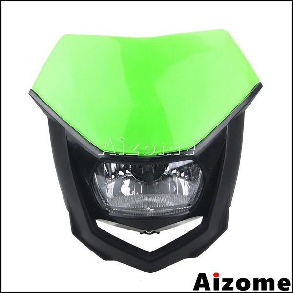 Dirt Bikes Motocross Headlight H4 12V 35W Enduro Headlamp Fairing For Kawasaki KX KLX KLR 100 110 125 140 250 450 450F 250F