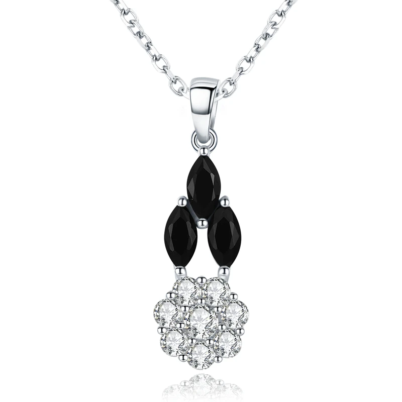 Black Awn 2025 New Casual Arrive Silver Color Fashion Jewelry Trendy Flower Engagement Necklaces & Pendants for Women K011
