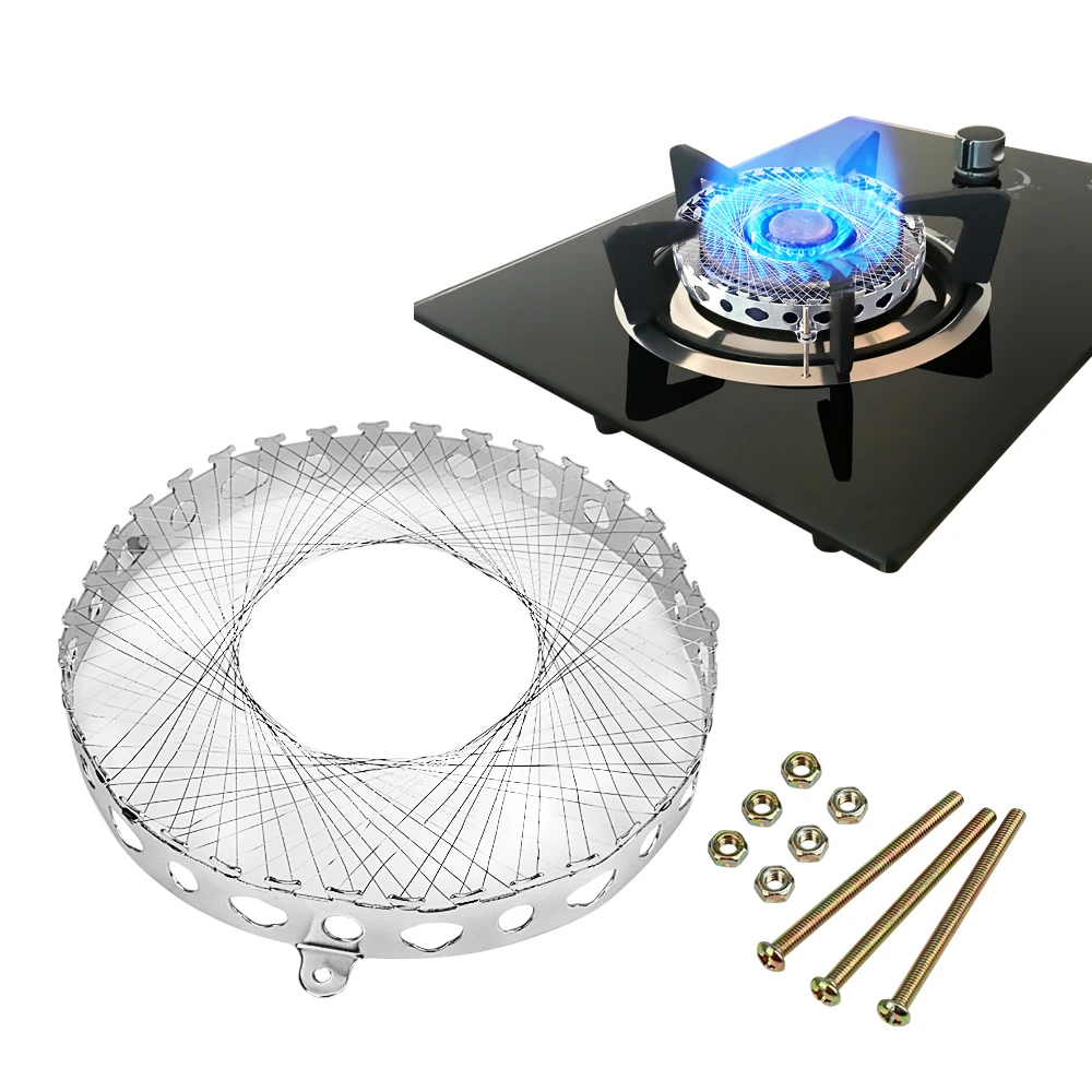 Energy Saving Round Mesh Gas Stove Torch Net Pot Stand Adapter Stainless Steel Aggregate Flame Windproof Cover Stove Accessories
