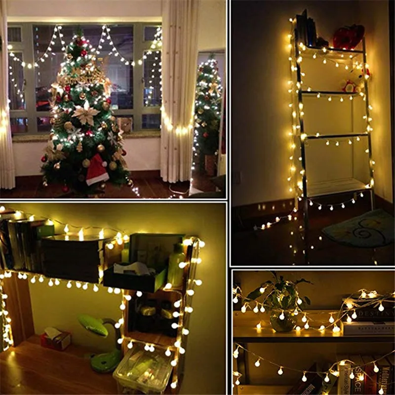 New 3M 5M 10M Fairy Garland LED Ball String Lights Waterproof For Christmas Tree Wedding Home Indoor Decoration USB 5V Powered