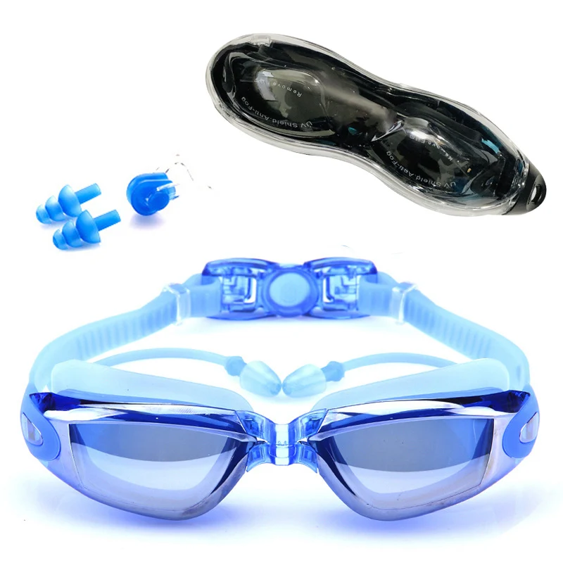 Adult swim goggles Waterproof swimming goggles suit HD Anti-Fog 100% UV adjustable prescription glasses for pools swiming