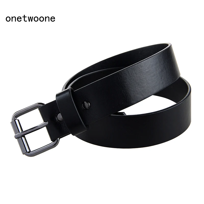 Good Qaulity Black PU Belt For Student School Boys Waist Straps Teens pu Leather Belt For Jeans Pants Trousers 75cm 80cm 85cm