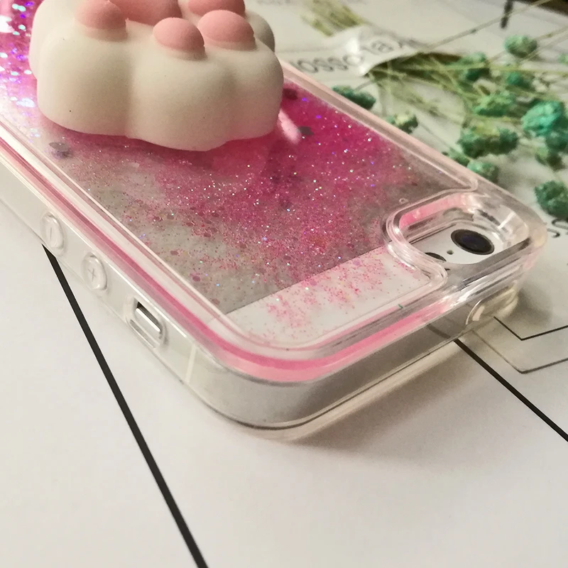 3D Squishy etui na iPhone 13 Pro MaxPlus etui płynne Quicksand Glitter silikonowe etui na telefony dla iPhone 8 8 Plus X 6 6s okładka