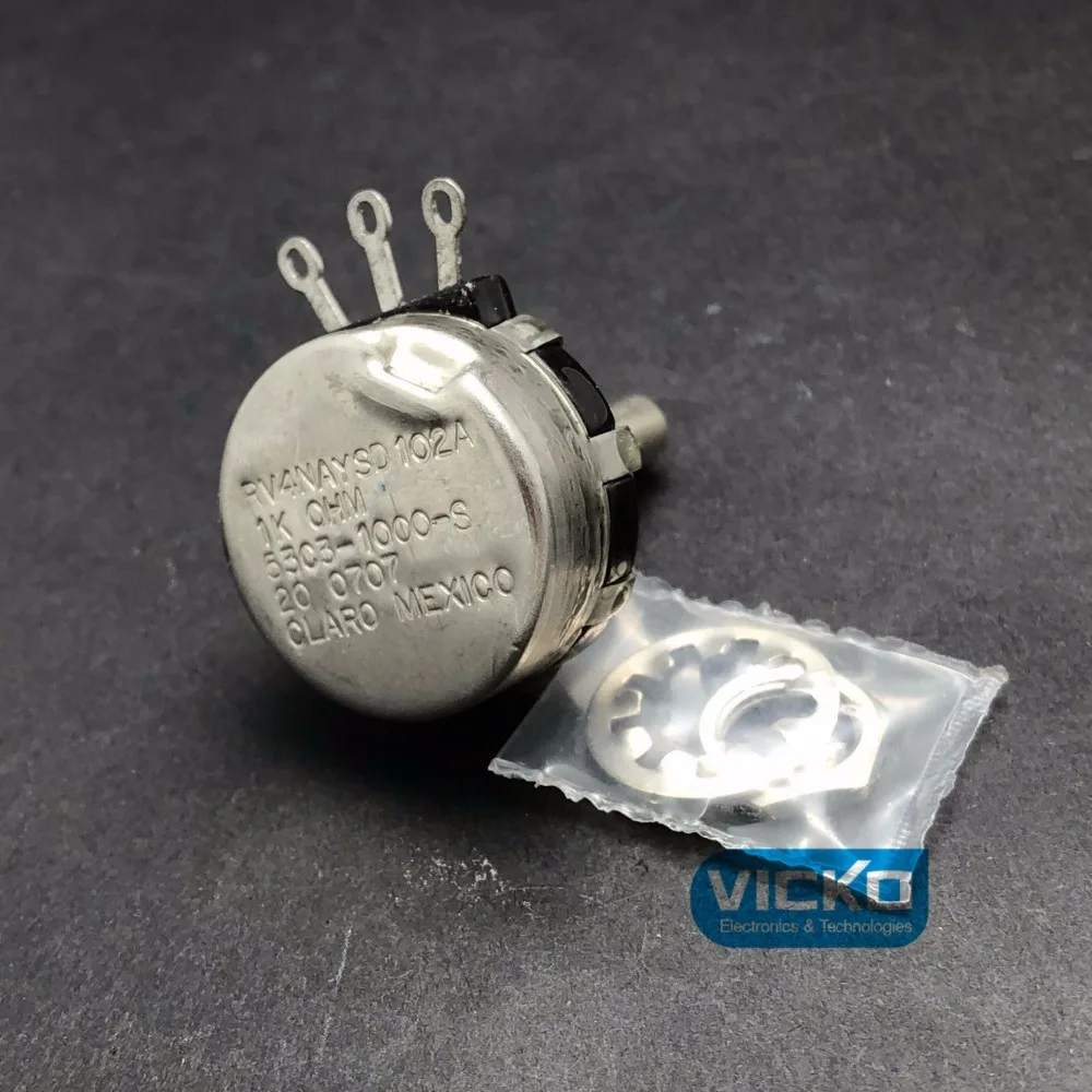 

[VK] ORIGINAL American CLARO long life 27 type RV4NAYSD102A 1K RV4NAYSD 102A 1K single coil potentiometer switch 53C3-1000-S