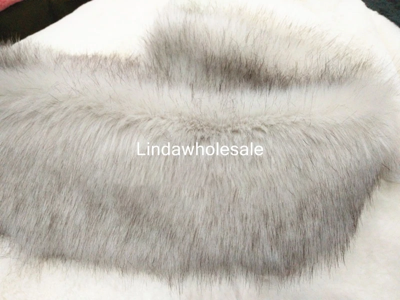 High quality White dyed tip imitation fox fur thicken faux fur fabric DIY plush fabric,180cm*45cm(half yard)/pcs