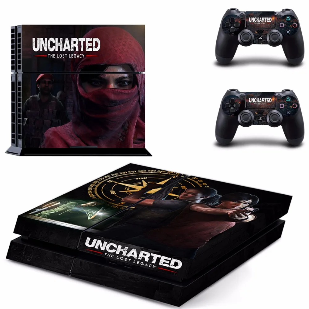 Uncharted The Lost Legacy PS4ผิวสติกเกอร์รูปลอกสำหรับ Sony PlayStation 4คอนโซลและ2ตัวควบคุม PS4สติกเกอร์ผิวไวนิล