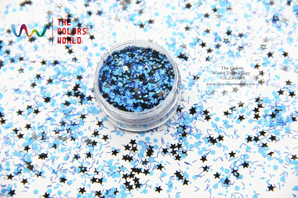 

RM-349 Mix Colors and shapes Glitter for nail art makeup and DIY decoration