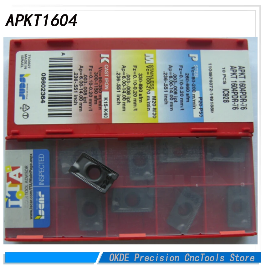 

100 шт. APKT1604 PDR 76 IC928 фрезы карбидные вставки токарные фрезы Фрезы ЧПУ Инструменты