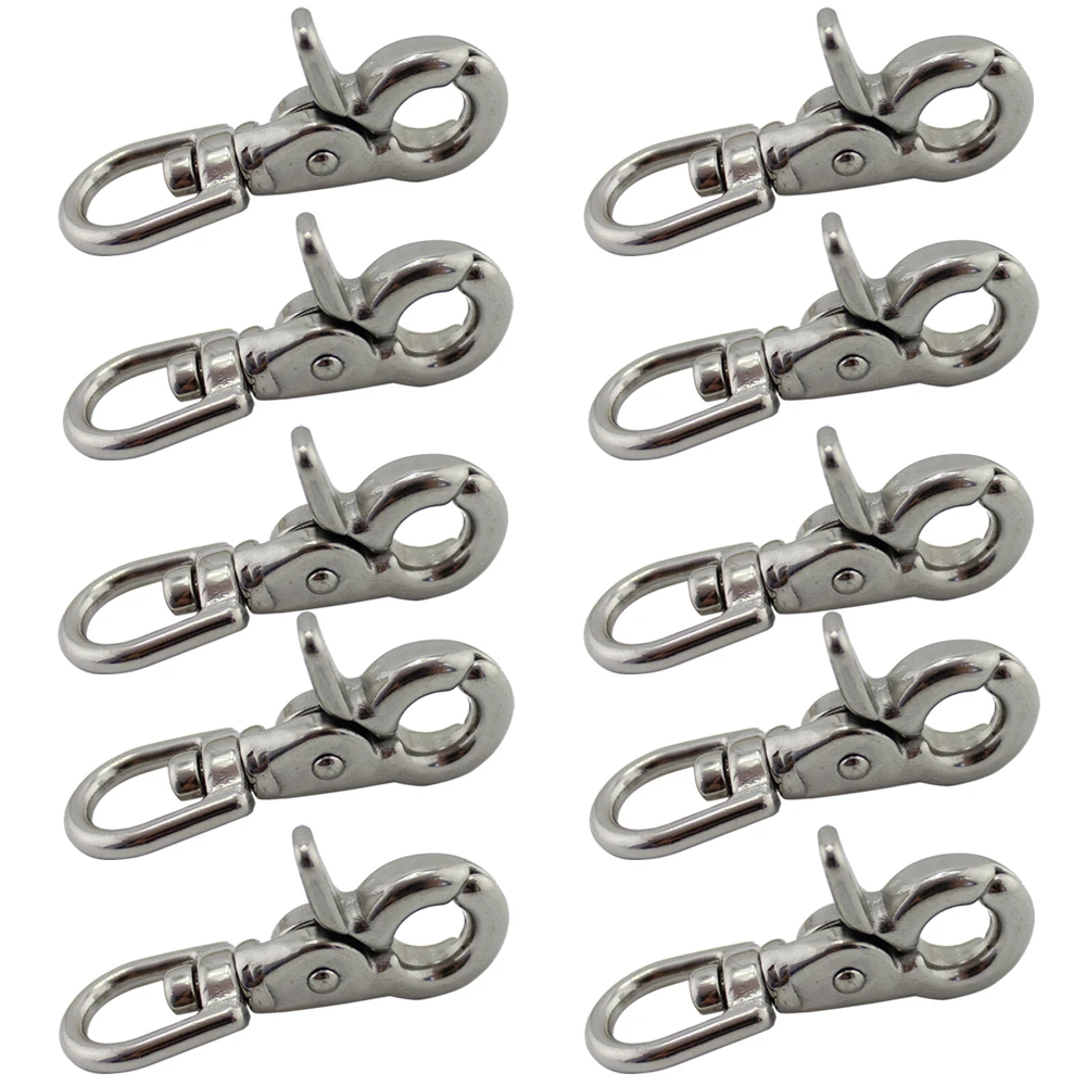 

Stainless Landyard Trigger Swivel Snap Hook 1/2"*65mm Stainless Steel SS304/316 Lobster Claw Clasp Bag Snap Hooks 10pcs