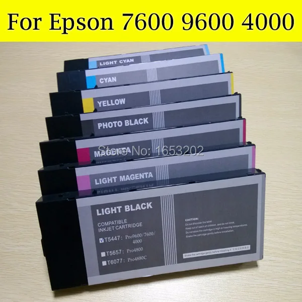 

Compatible For Epson 7600 9600 Printer Ink Cartridge With Show Ink Level Resettable Chip Without Ink