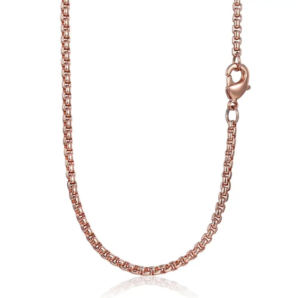 585 Rose Gold Color Necklace for Women Girls Snail Link Chain Necklace Trendy Collar 18-36inch Jewelry Gifts GN216