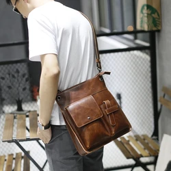 Vintage Crazy Horse PU Leather Men Bags Hot Sale Male Messenger Bag Man Fashion Crossbody Shoulder Bag Men's Travel New 2017 Bag