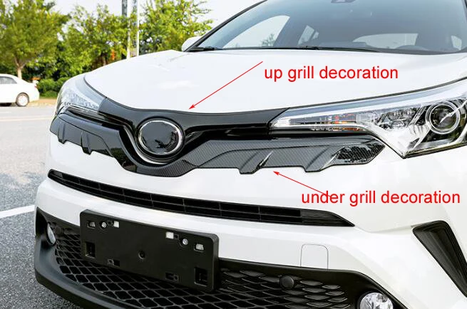 

High quality carbon filber style Car Front Grille decoration Trim bar,decorative cover For TOYOTA CHR C-HR 2016-2019